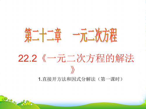 华师大版九年级数学上册《直接开方法和因式分解法》课件
