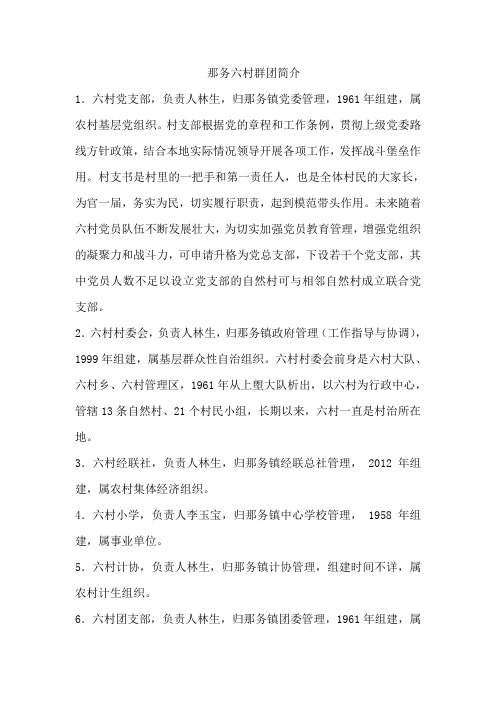 那务六村群团简介