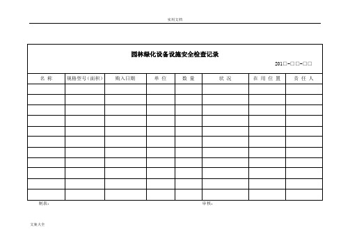 园林绿化台账模版