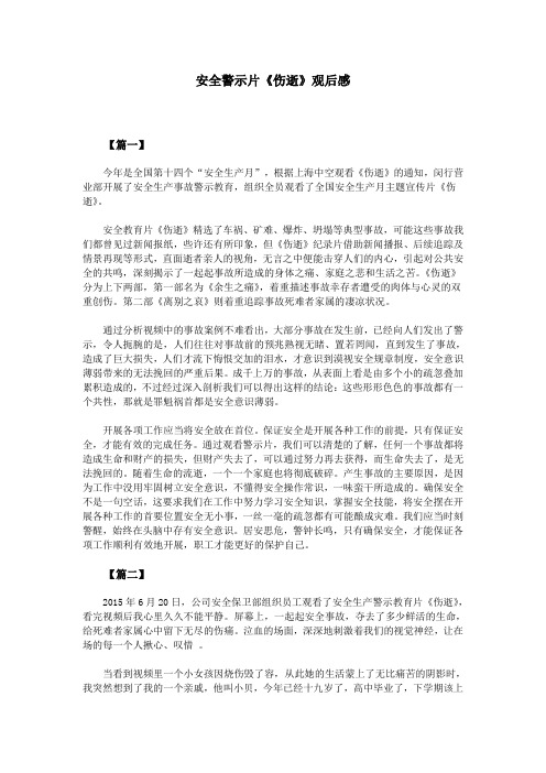 安全警示片《伤逝》观后感
