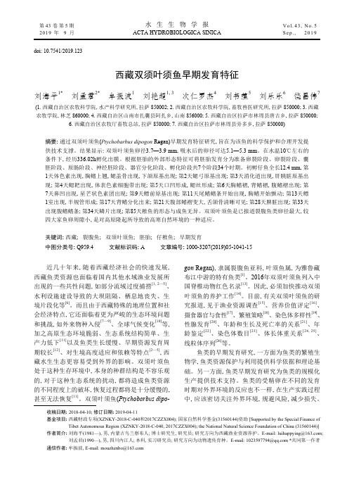 西藏双须叶须鱼早期发育特征