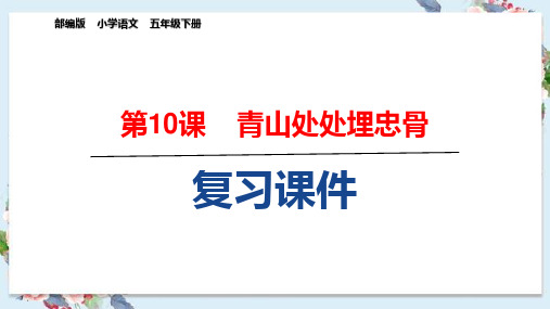 五年级下册语文《10.青山处处埋忠骨》复习课件(课文知识要点)PPT部编版