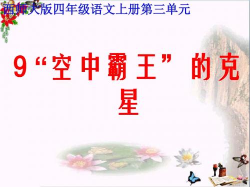 四年级语文上册 第三单元 “空中霸王”的克星精选优质PPT课件1 西师大版