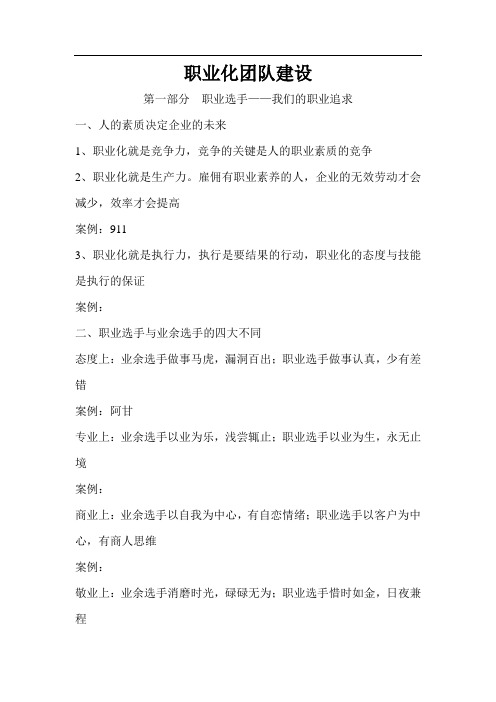 职业化团队建设