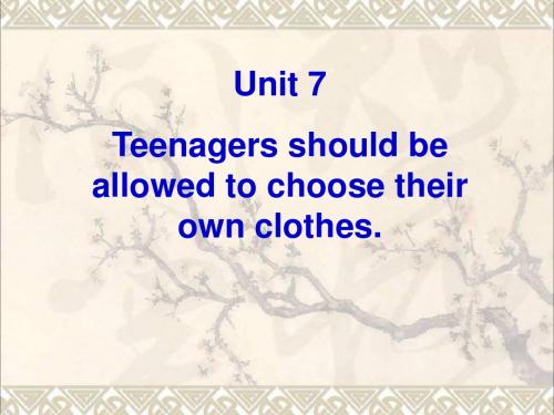 人教版新目标九年级英语Unit+7+Teenagers+should+be+al
