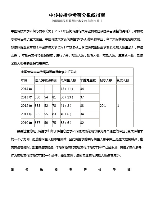 中传传播学考研分数线指南