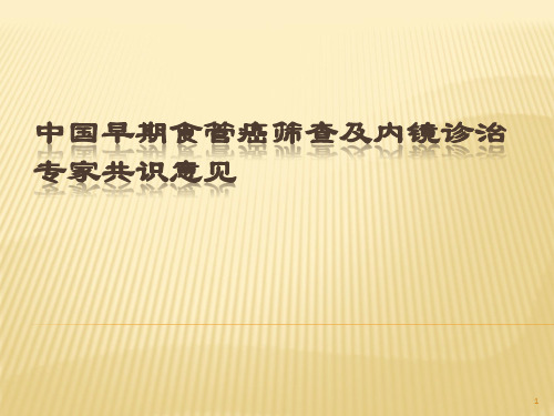 中囯早期食管癌筛查及内镜诊治ppt课件