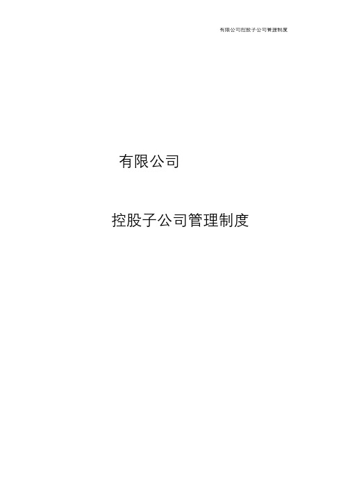 控股子公司管理制度-模版