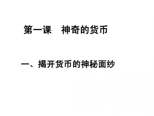 揭开货币的神秘面纱