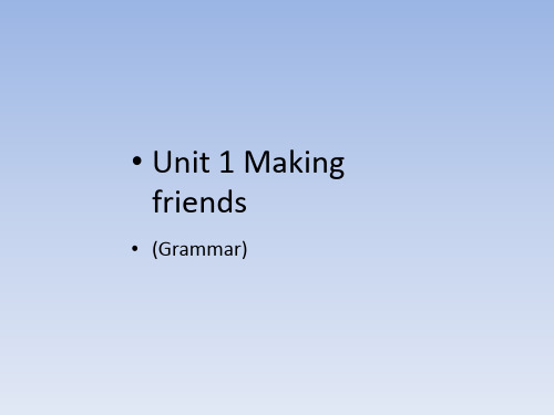 沪教版(初中一年级)七年级英语上册：Unit 1  Making friends(Grammar)