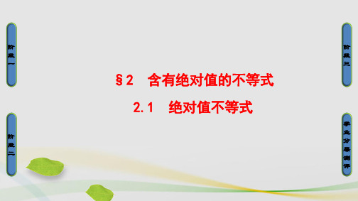 高中数学第1章不等关系与基本不等式1.2.1绝对值不等式课件北师大版选修4-5