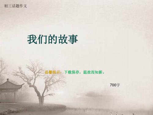 初三话题作文《我们的故事》700字(总9页PPT)