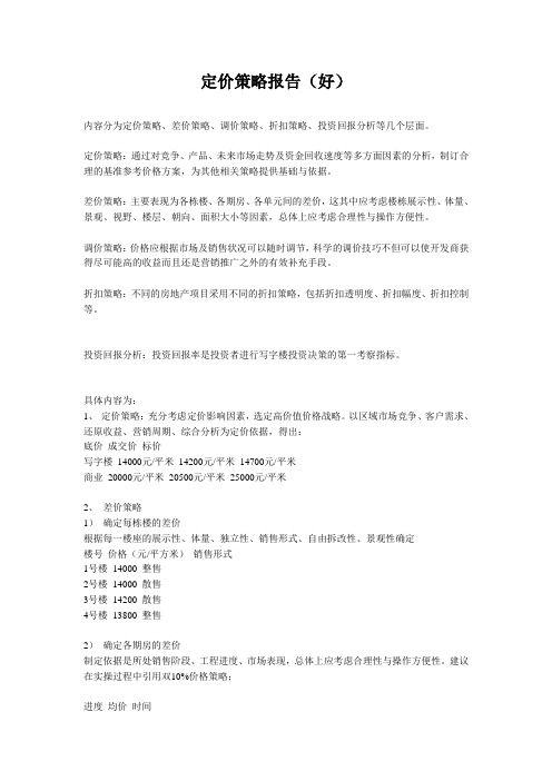 定价策略报告(好)