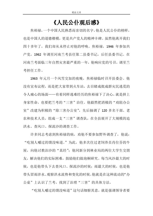 《人民公仆观后感》