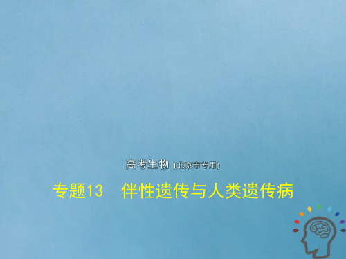最新 北京专版2019版高考生物一轮复习专题13伴性遗传与人类遗传参件202007243325
