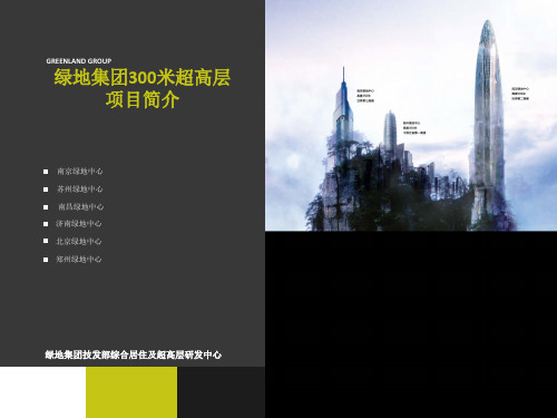 绿地集团300米超高层项目简介