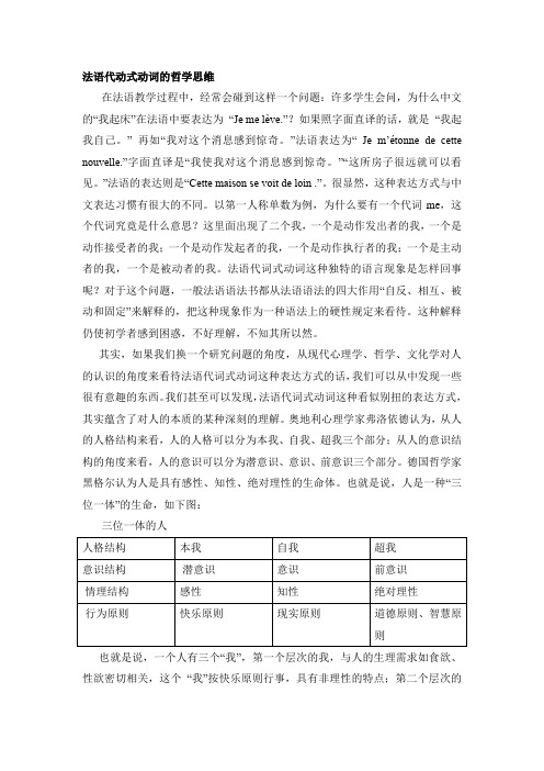 法语代动式动词的哲学思维