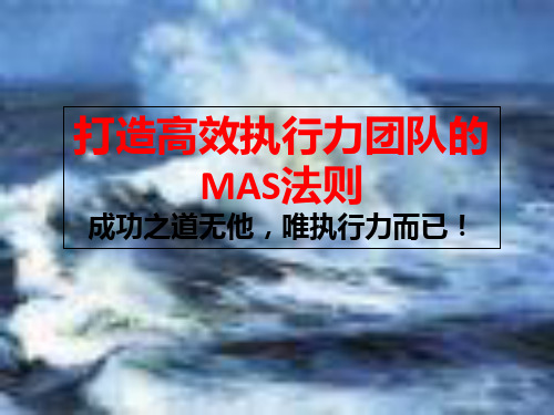 打造高效执行力团队的MAS法则培训课件ppt(54张)