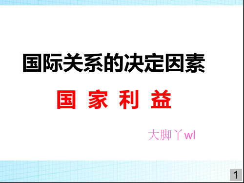 国际关系的决定因素国际利益