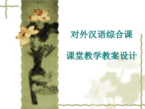对外汉语课堂教学教案设计