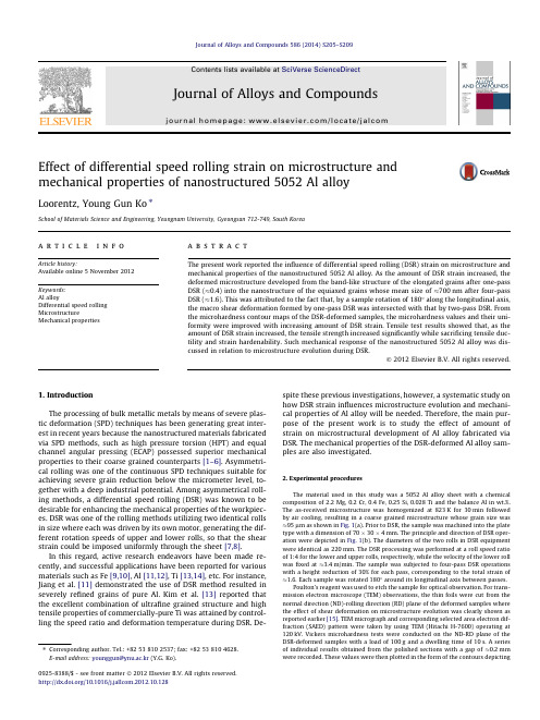 Effect of differential speed rolling strain on microstructure and mechanical properties