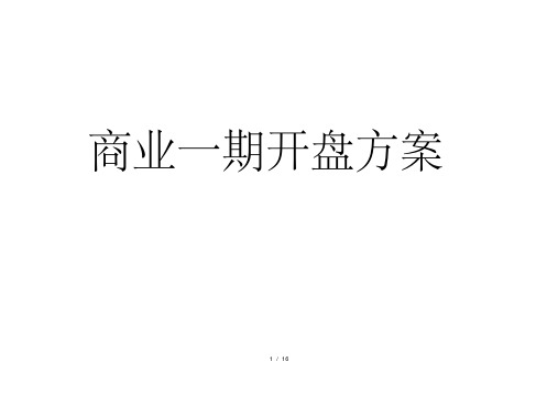 商业开盘方案