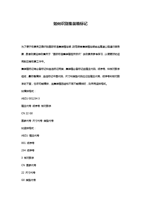 如何识别集装箱标记