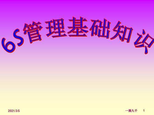 6S管理基础知识讲义(PPT 68页)