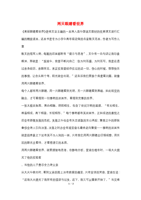 两只眼睛看世界