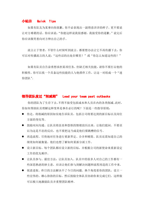 拓展团队制胜小贴士1概要