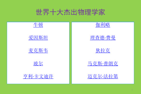 世界十大杰出物理学家简介