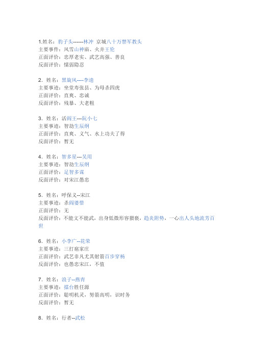 水浒传中人物称号