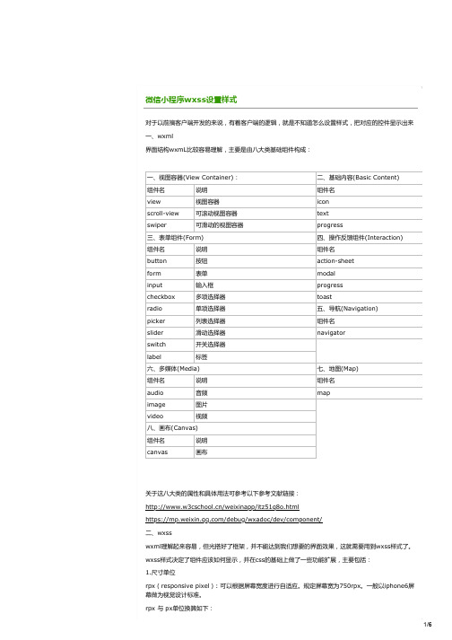 微信小程序wxss设置样式