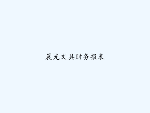 晨光文具财务报表 PPT