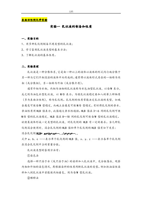 2014-2015表面活性剂化学实验资料