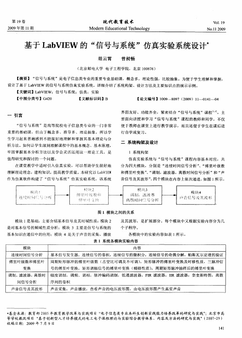 基于LabVIEW的“信号与系统”仿真实验系统设计