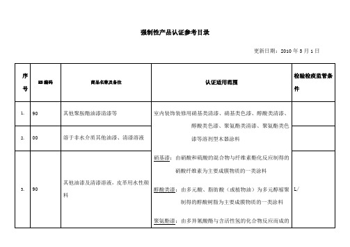 强制性产品认证参考目录版