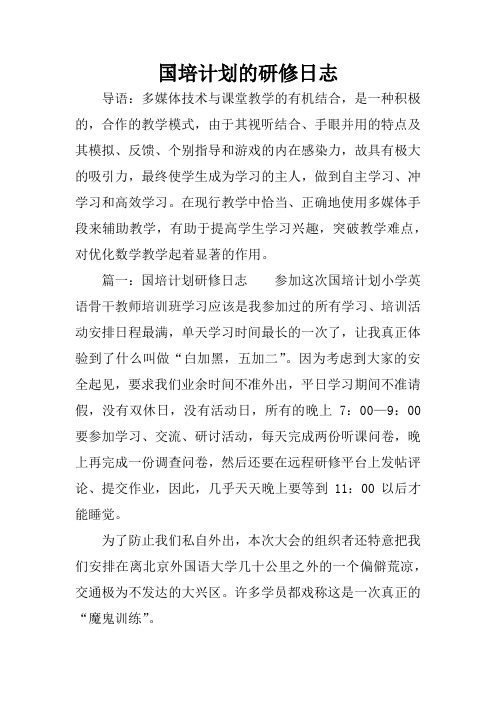 国培计划的研修日志