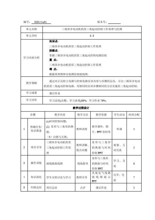 020141u01-三相异步电动机星形——三角形降压启动控制(精)