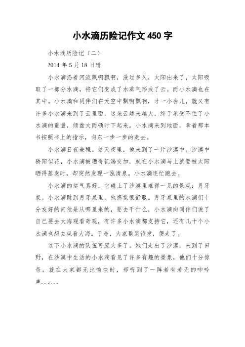 小水滴历险记作文450字_作文