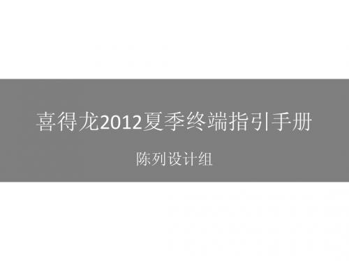 3.9喜得龙2012夏季终端指引手册