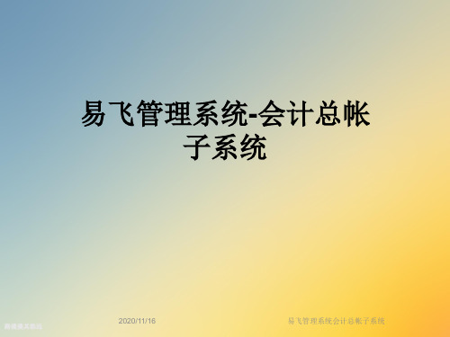 易飞管理系统会计总帐子系统