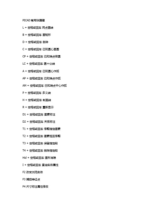 cass与CAD快捷键