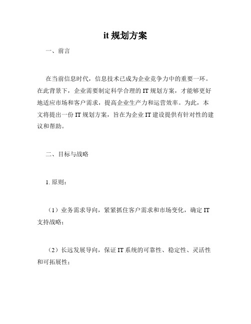 it规划方案