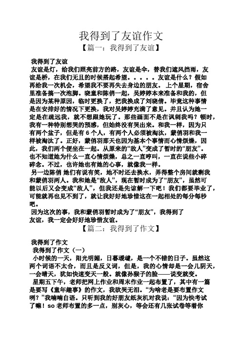 我得到了友谊作文