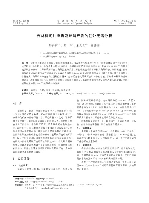 JL桦甸油页岩及热解产物的红外光谱分析