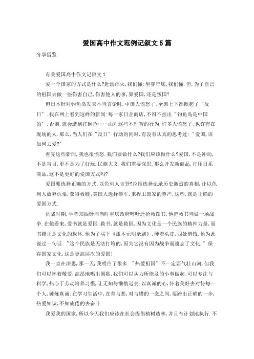 爱国高中作文范例记叙文5篇