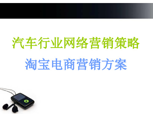 汽车行业网络营销方案