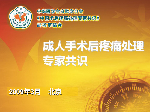 成人手术后疼痛处理专家共识PPT课件