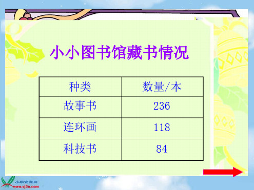 北师大二年级数学下册小小图书馆